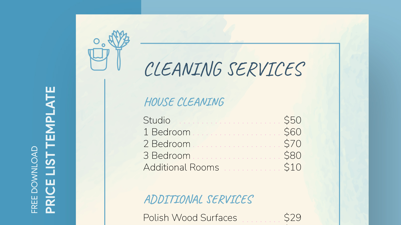 Commercial Cleaning Services Price List Free Google Docs Template Free Cleaning Services Price